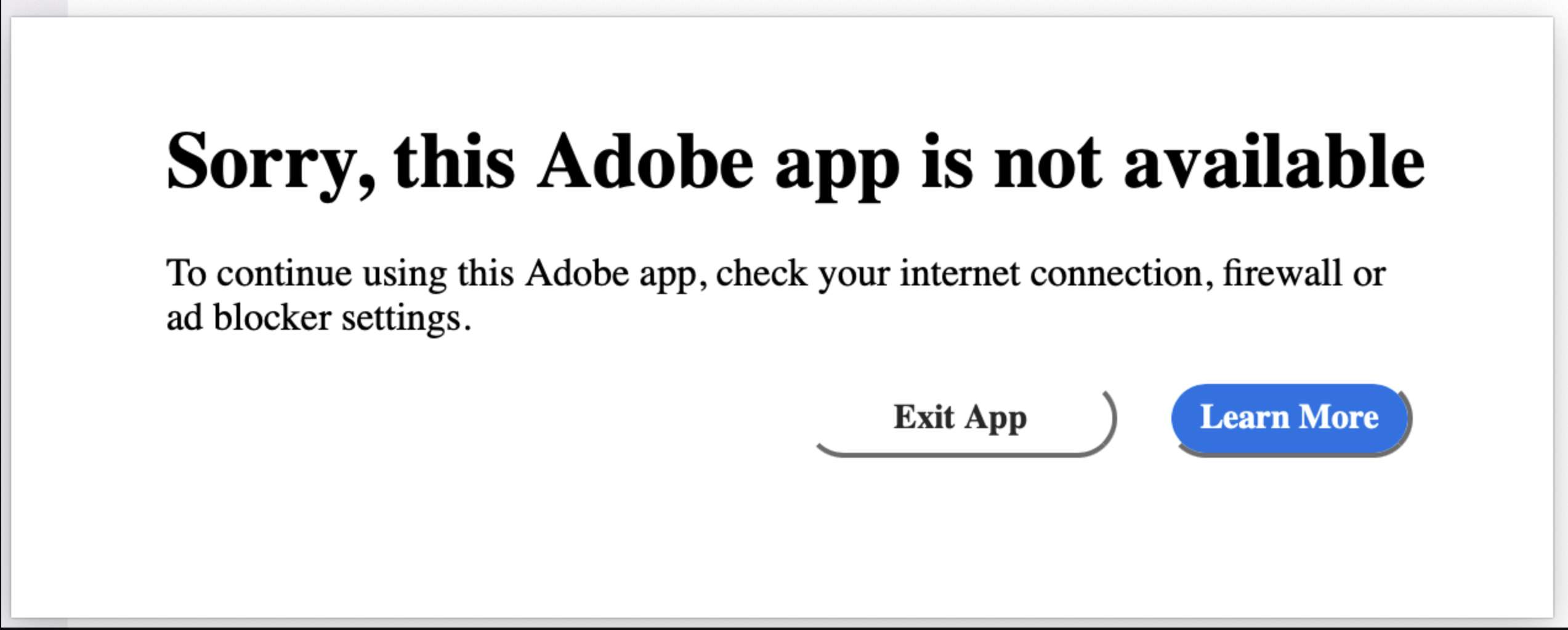 抱歉，此 Adob​​e 应用程序不可用解决方案分享-哇哦菌