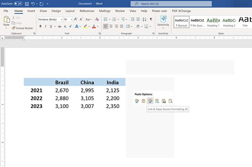 图片[3]-如何将 Excel 数据插入 Word 文档-哇哦菌