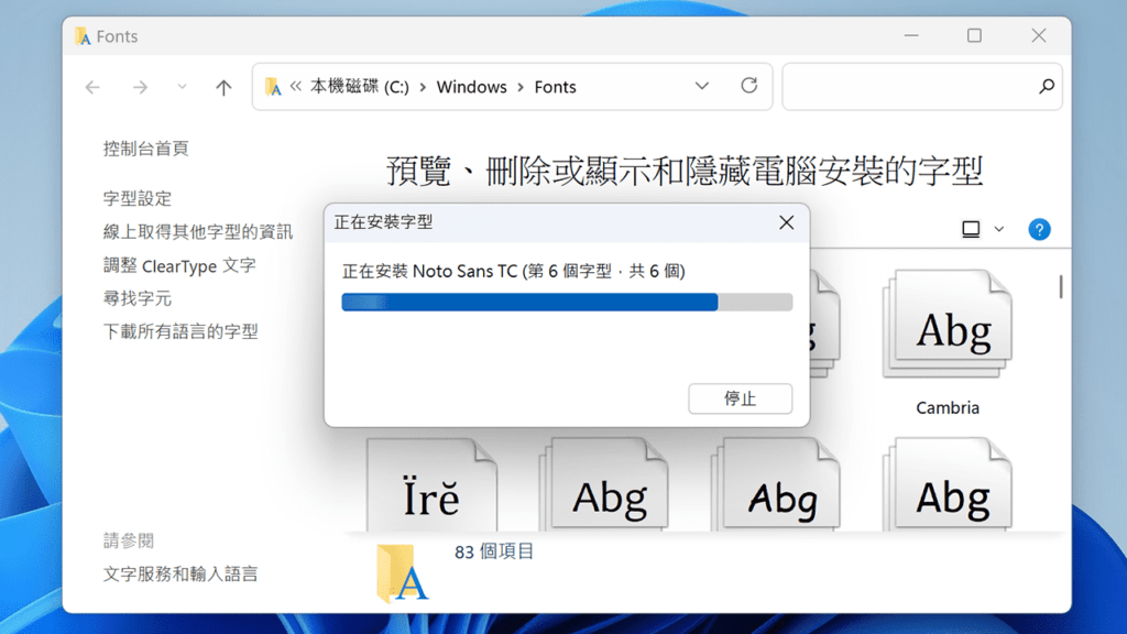 攻城湿不说的秘密- Windows 安装字体